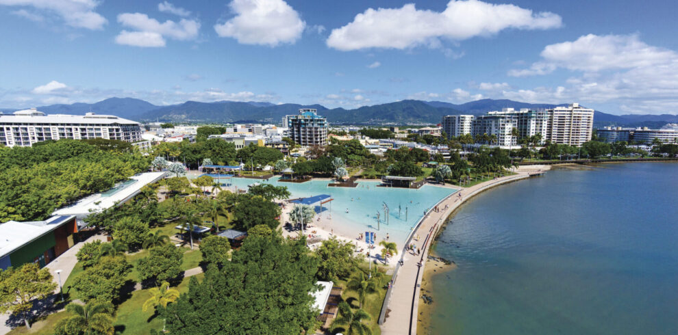 An aerial view of Cairns Lagoon