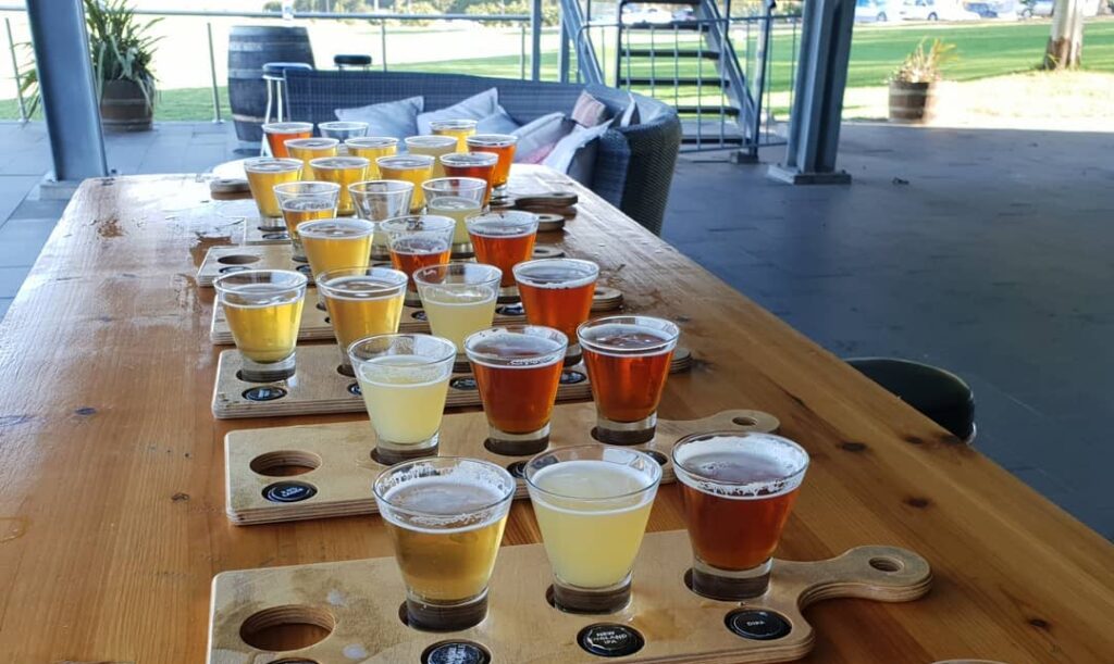 Paddles of Beer for tasting on a Sydney Inner West Brewery Tour